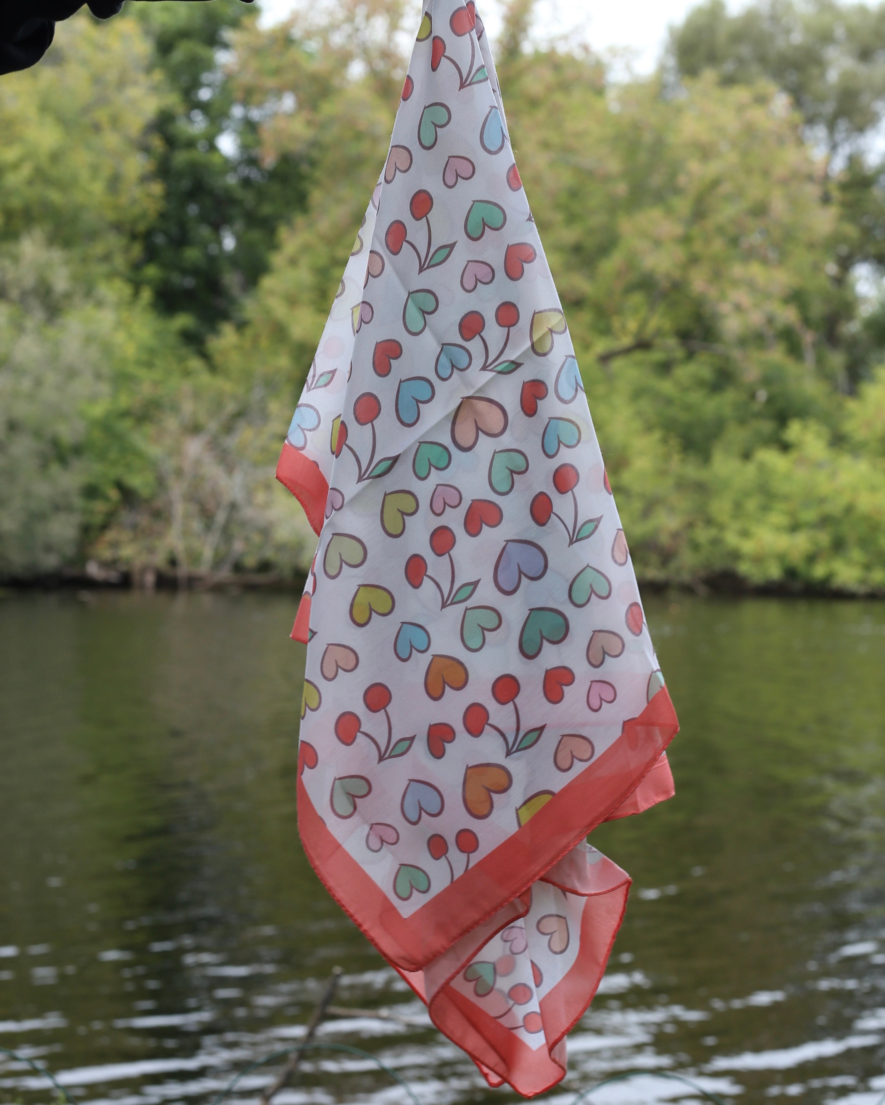 Kids Square Scarf - Cute Hearts