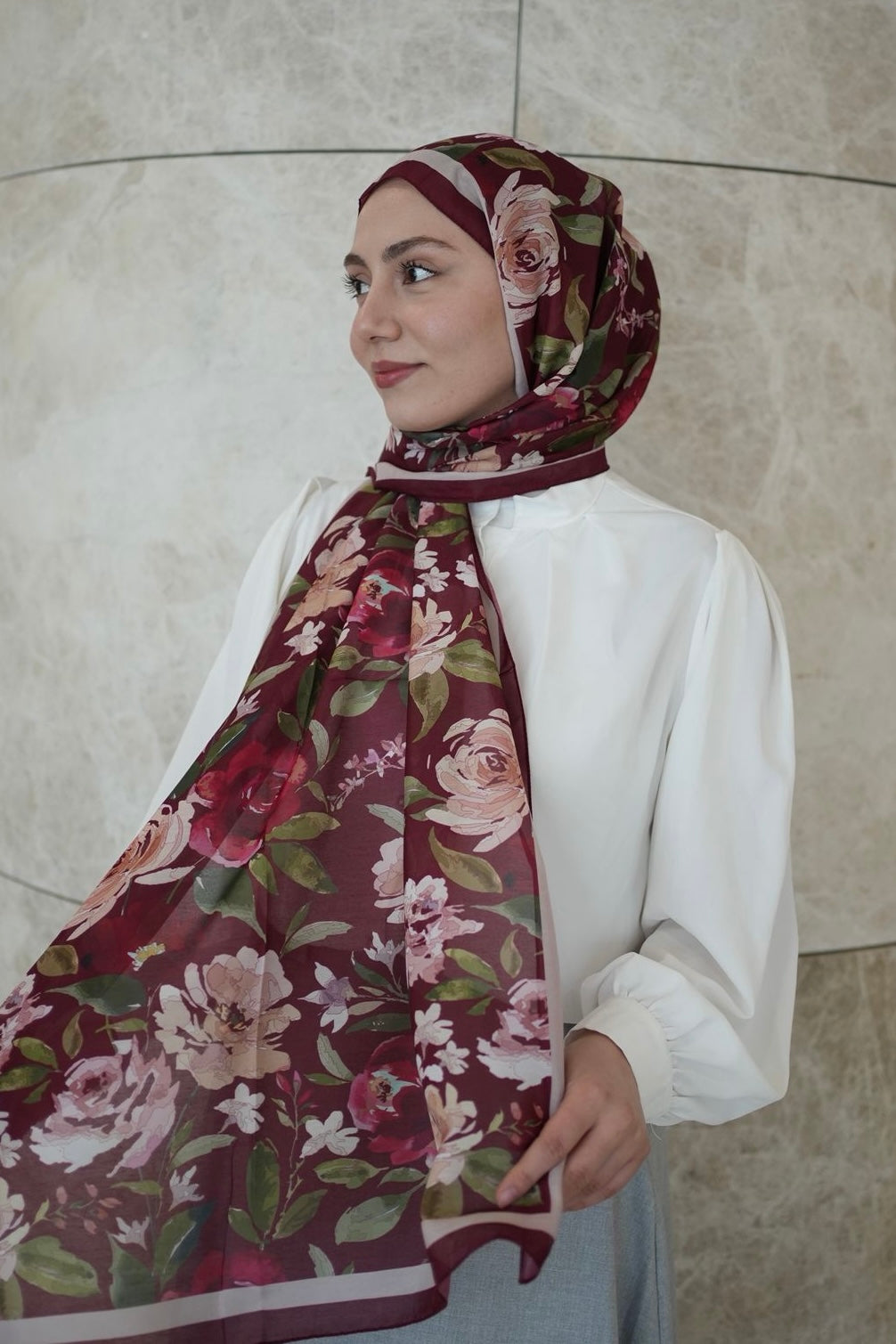 Florya Hijab - Burgundy