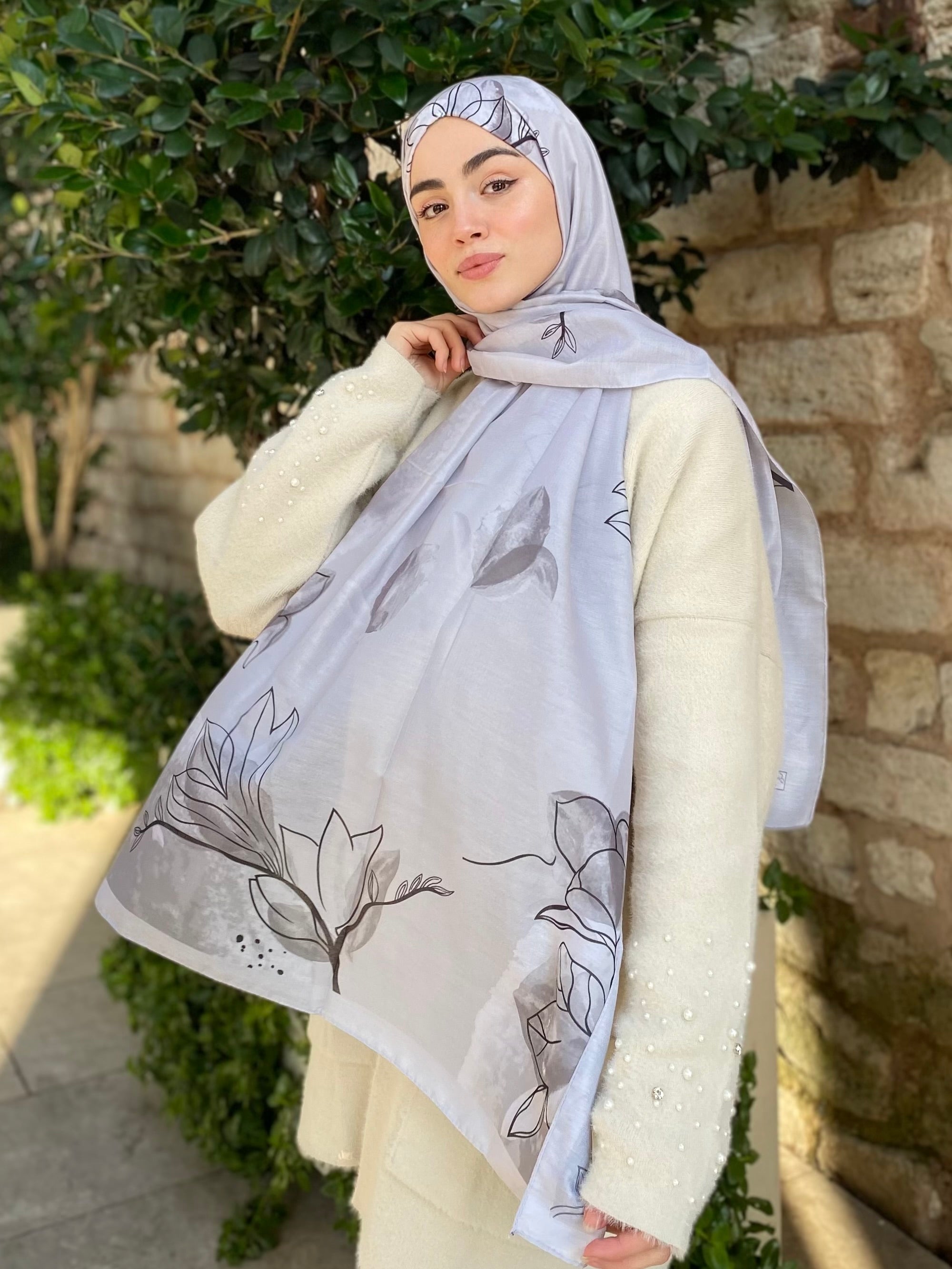 Coral Hijab - Grey