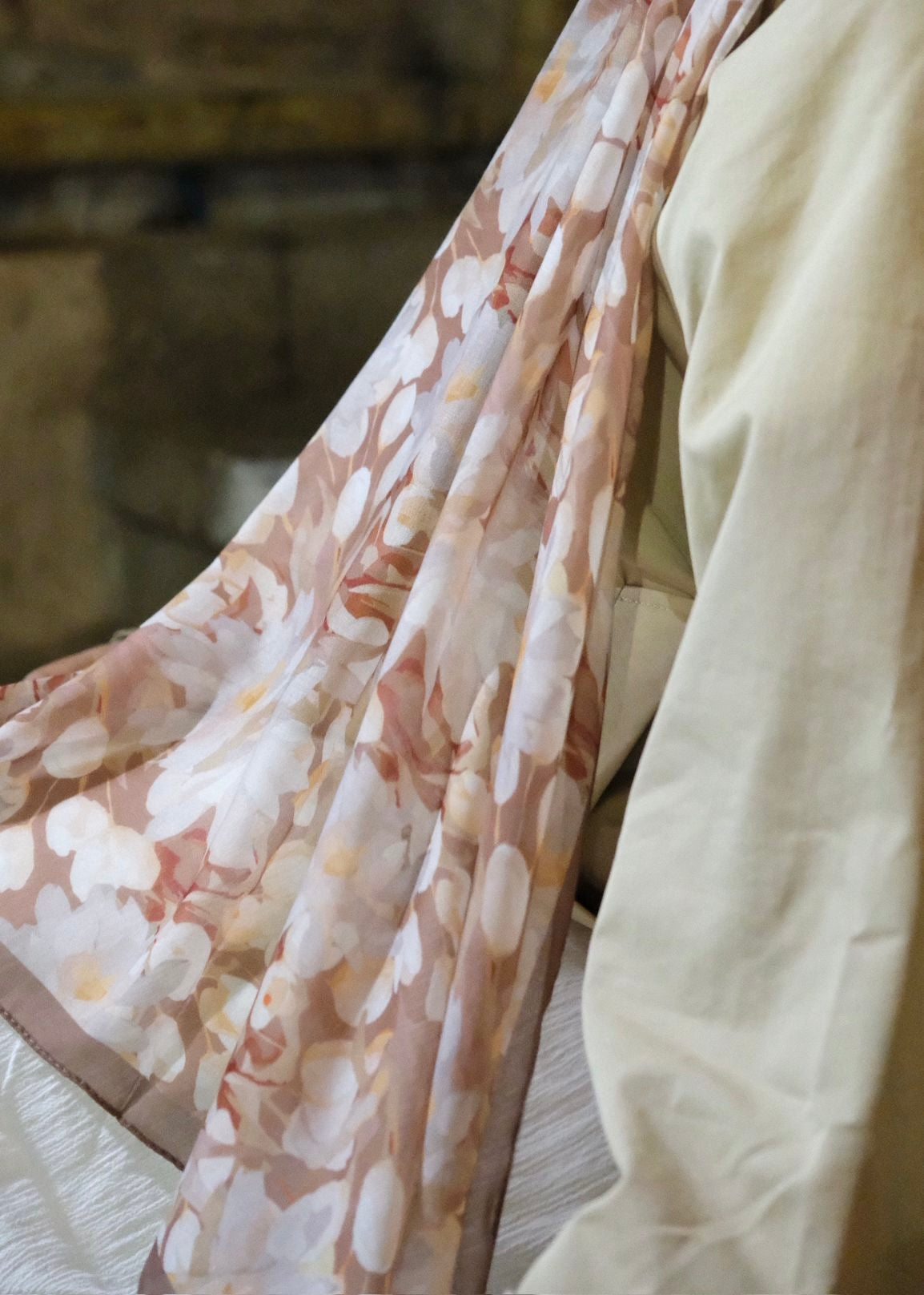 Garden Design Hijab - Milky Brown