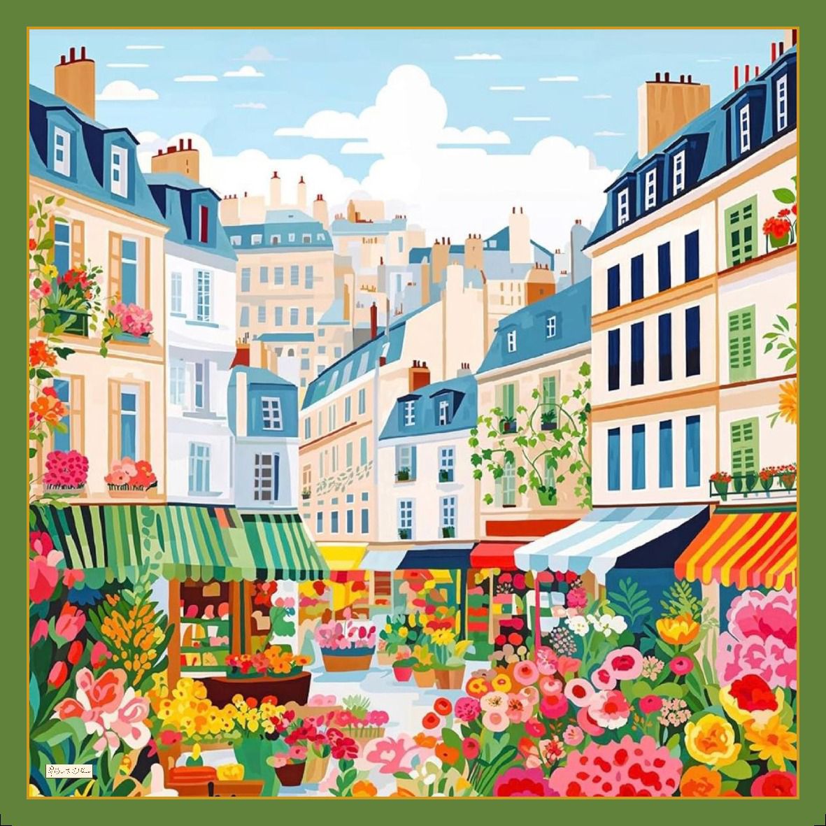 City Square Scarf - Green