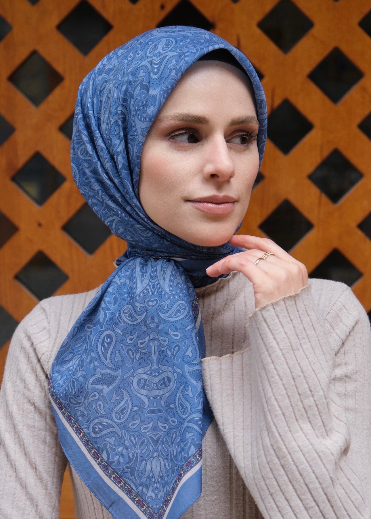 Scheherazade Square Scarf - Indigo