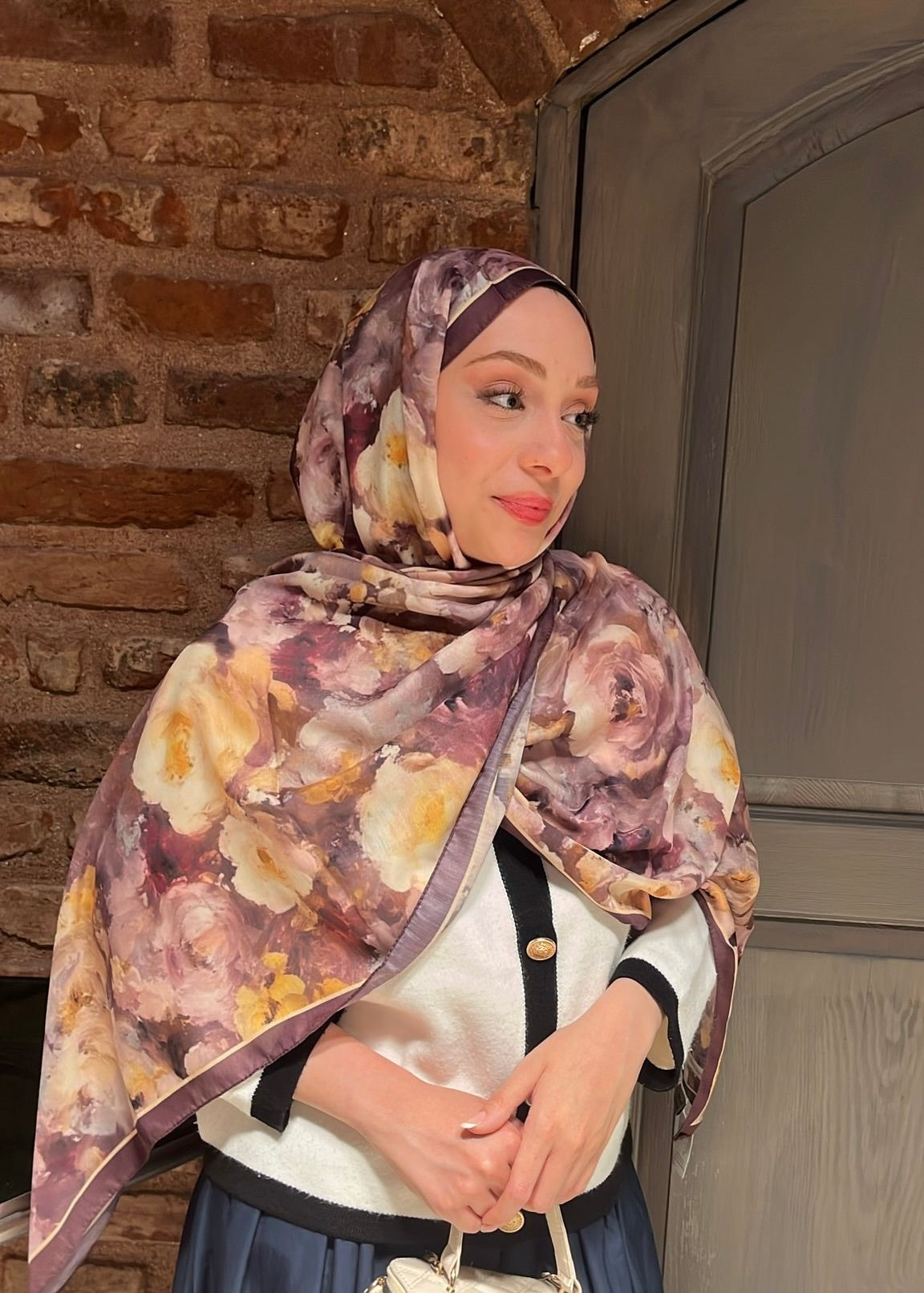 Rose Blend Hijab - Plum Yellow