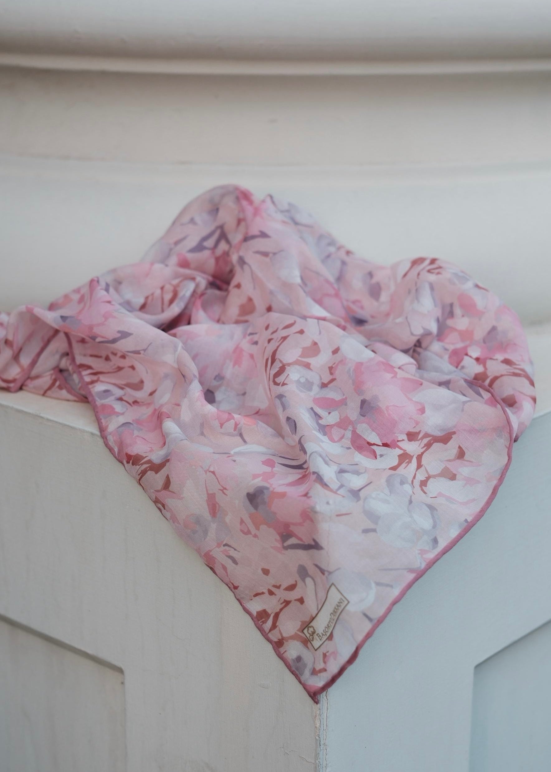 Garden Design Square Scarf - Powder Pink