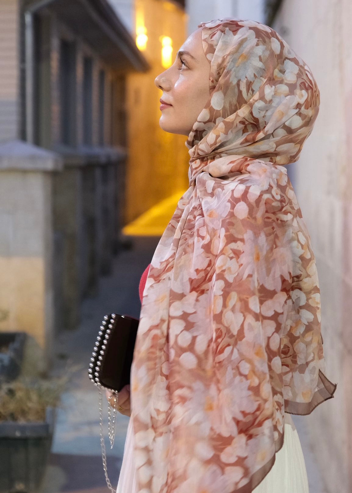 Garden Design Hijab - Milky Brown