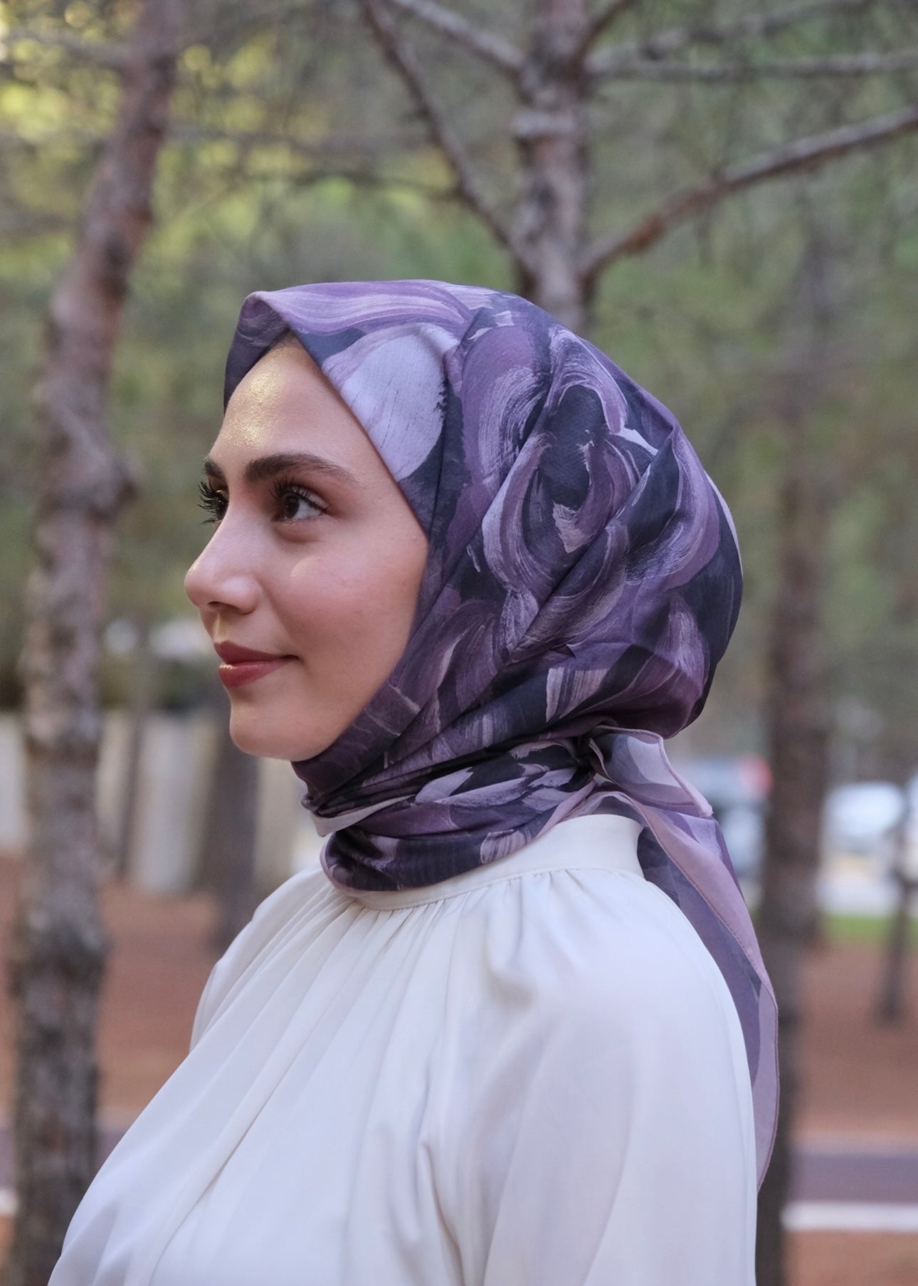 Rosara Square Scarf - Purple