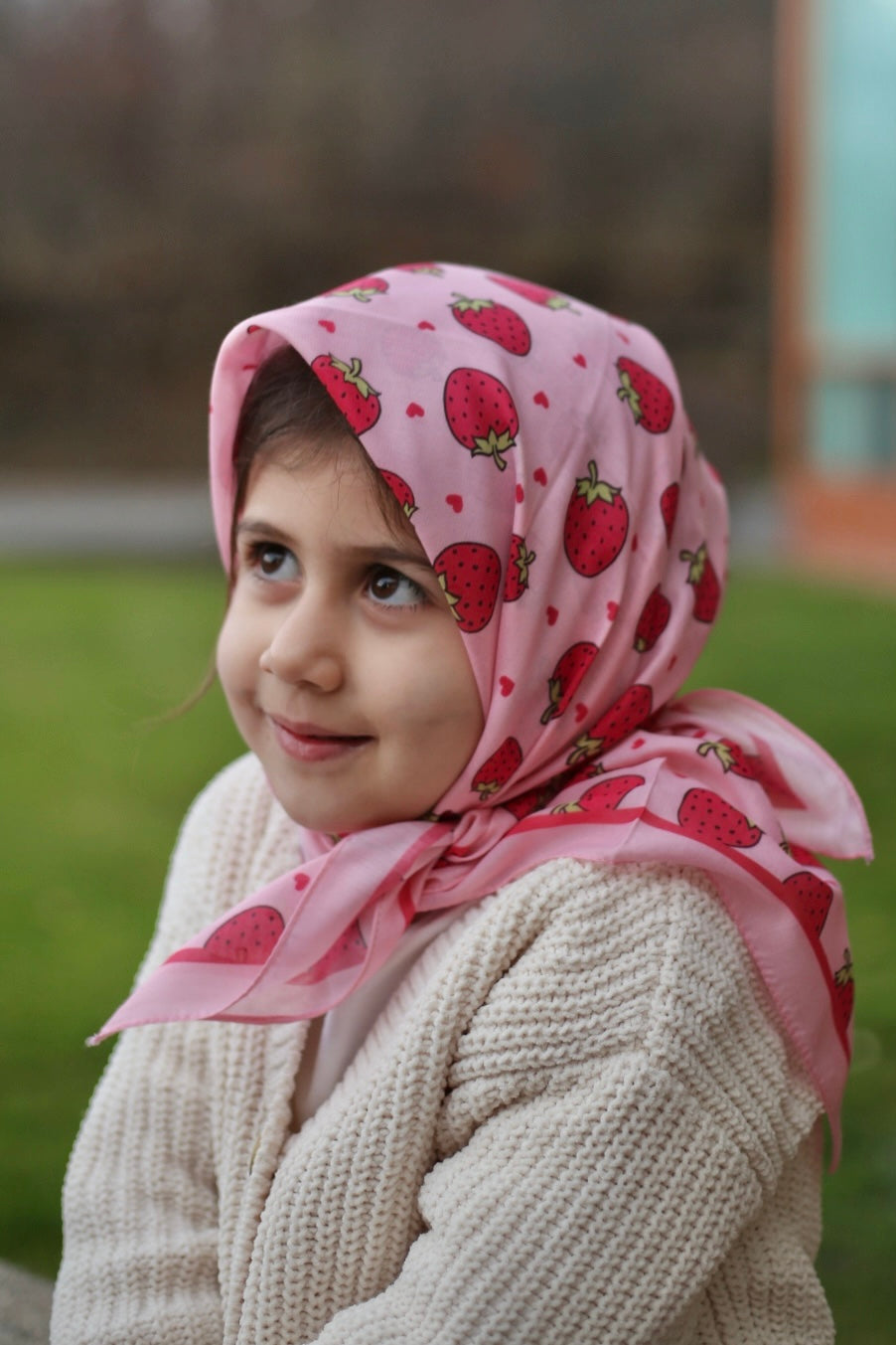 Kids Square Scarf - Strawberry Girl