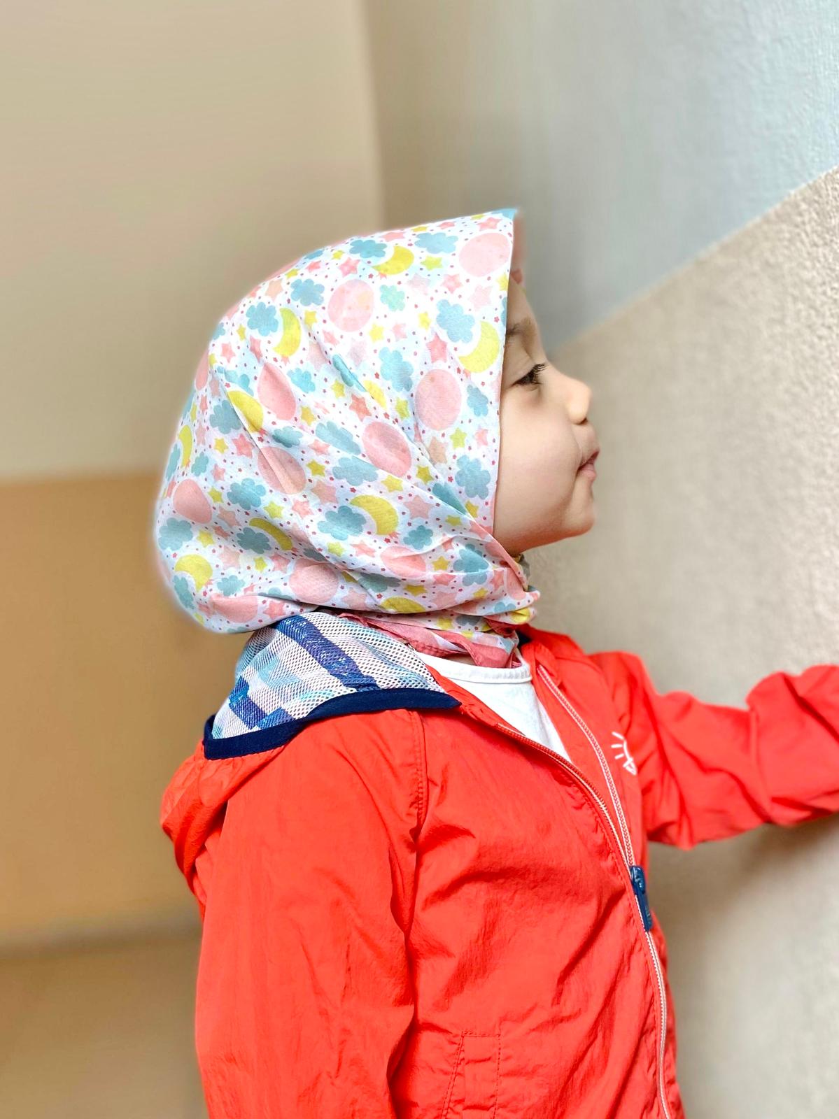 Kids Square Scarf - Sky
