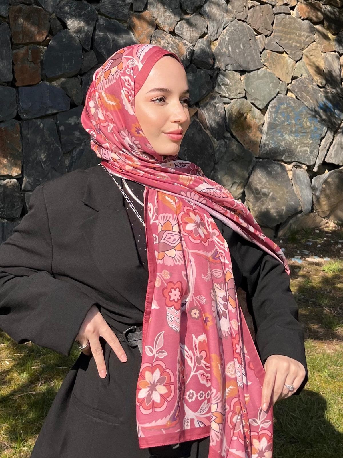 Ethnic Hijab - Dried Rose