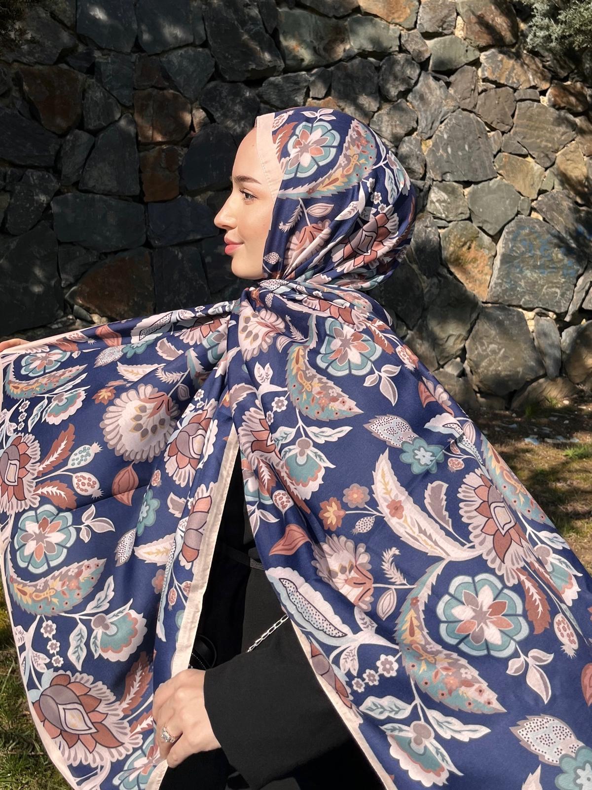 Ethnic Hijab - Navy Blue