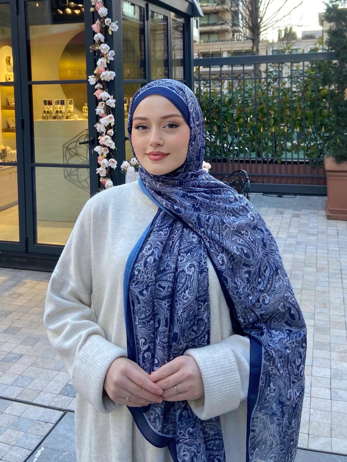 Firuze 3 Hijab - Navy Blue