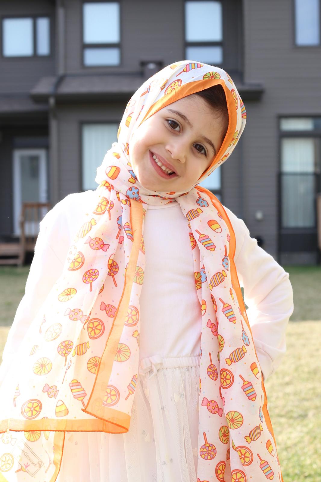 Kids Hijab - Orange Candy