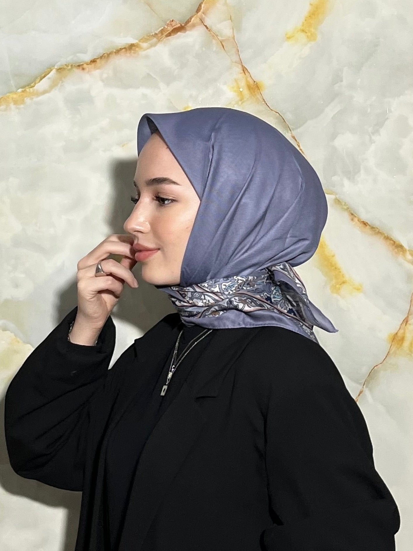 Royal Square Scarf - Blue Lilac