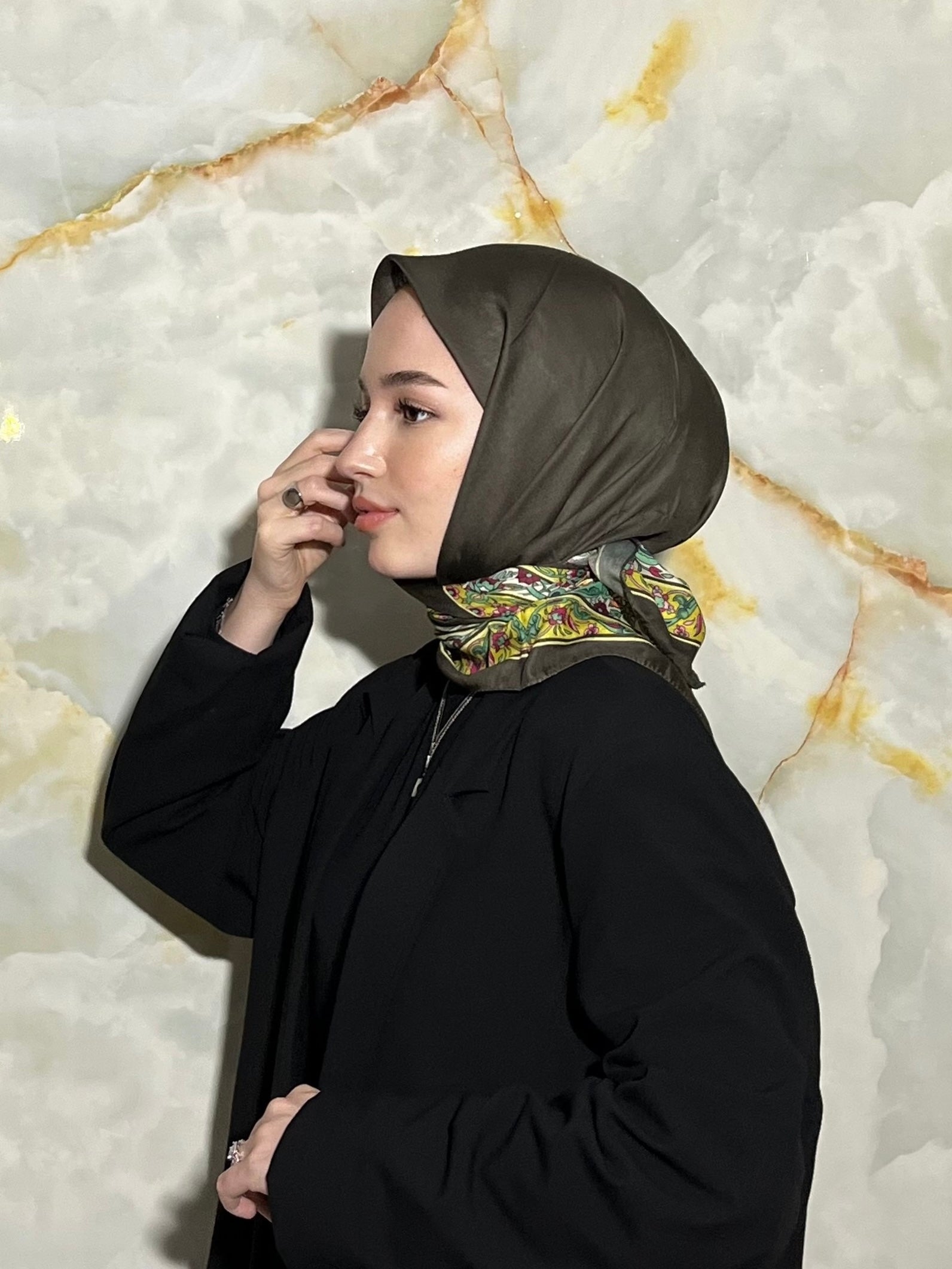 Royal Square Scarf - Khaki