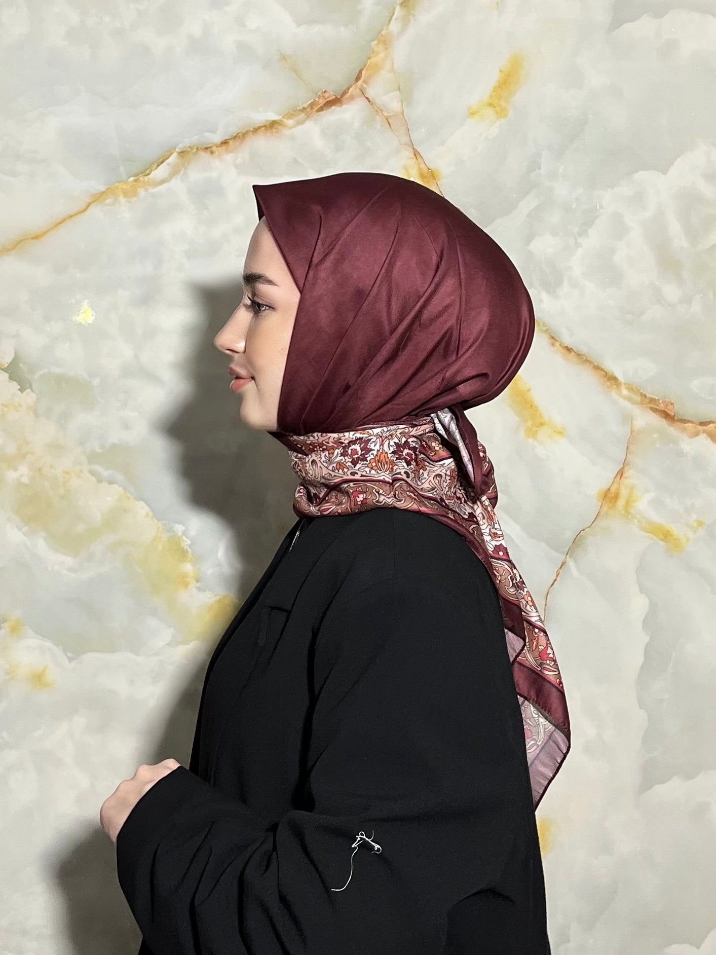 Royal Square Scarf - Rust Brown