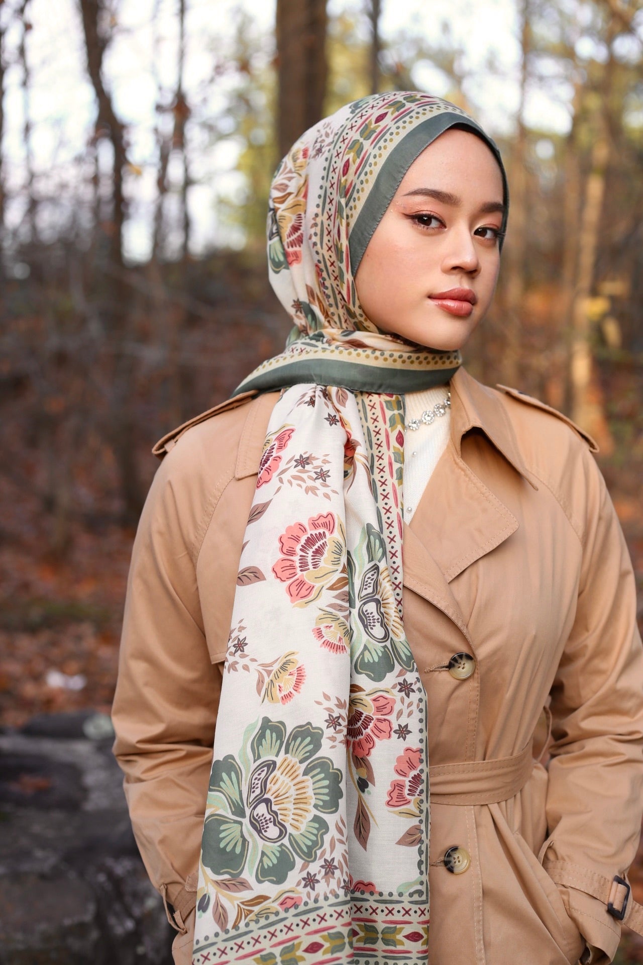 Vintage Hijab - Cream Green