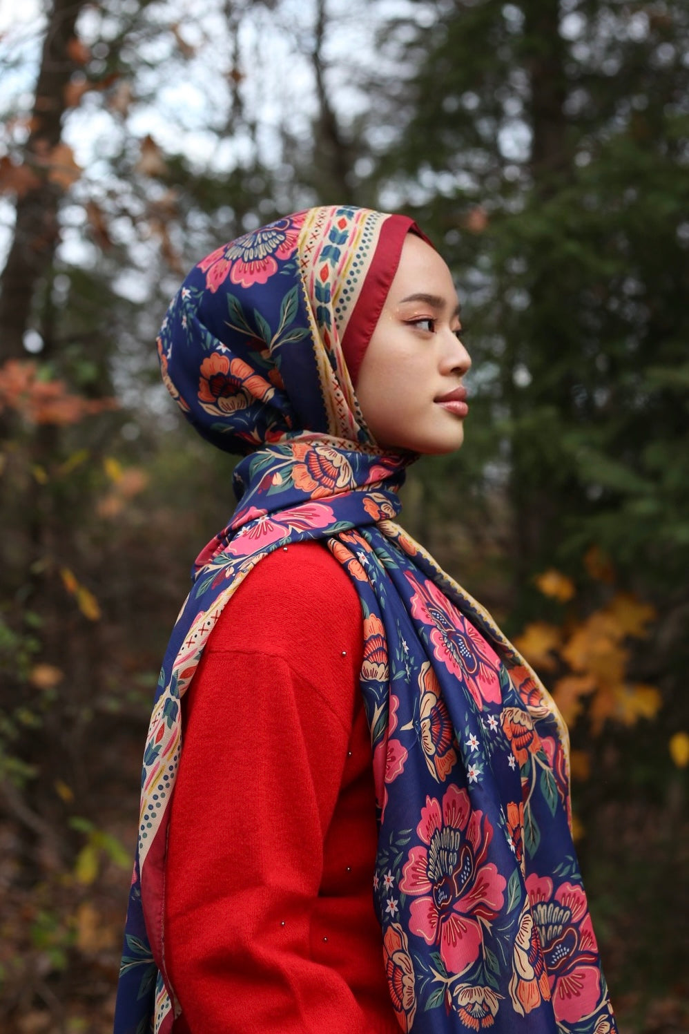 Vintage Hijab - Navy Blue