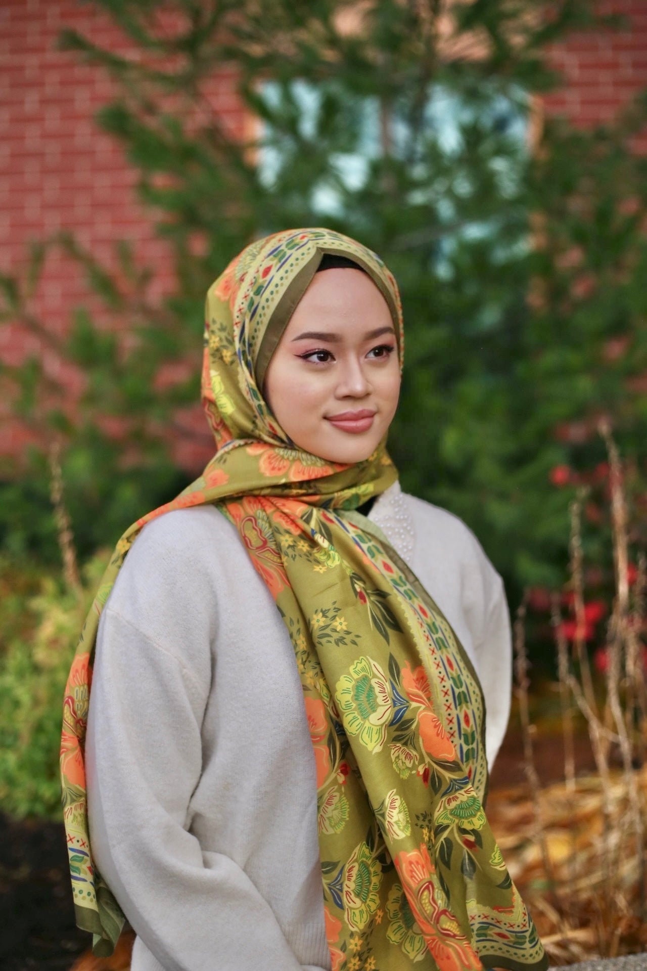 Vintage Hijab - Olive Green